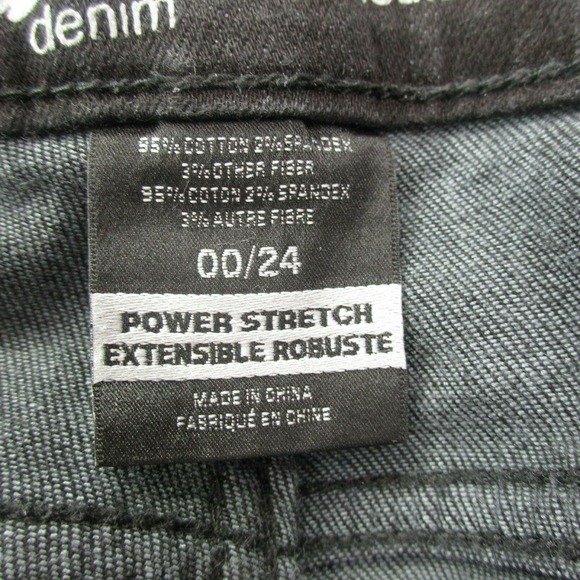 CC - Mossimo Skinny Jeans Womens 00 Black Faux Zipper Pockets Mid Rise Stretch - Picture 6 of 8